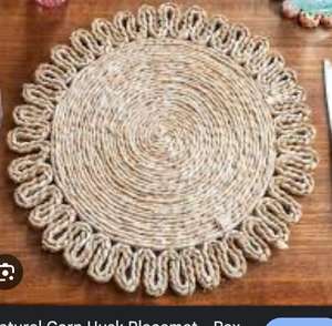 Mantel Individual Ovalado de Yute Jacquard Lavable Antideslizante con Diseño de Plantas, Hecho a Mano por Crosia, para Uso en Interiores y Exteriores - Product Image 5