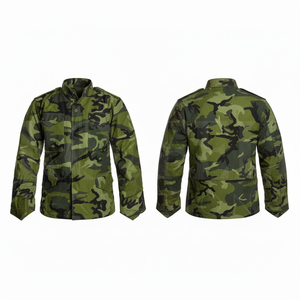 100% Cotton Material Custom Camouflage Field Jacket Stand Collar Long Sleeve Utility Workwear Jacket Custom Printed Style <b>Coat</b> - Product Image 5