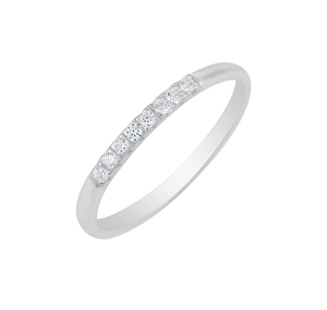 Anillo de Eternidad de Plata de Ley 925 con Diamantes en Oro Blanco, Corte Brillante Redondo, Engaste en Canal, Joyería Fina Clásica para Mujer, Anillo de Boda - Product Image 1