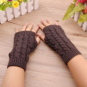 Guantes Blancos de Punto sin Dedos para Mujer, Cálidos, Clásicos, de Algodón y Spandex, de Secado Rápido, para Invierno, al Aire Libre, Marca AL SAWAN, Largos hasta la Muñeca, Casuales - Product Image 2
