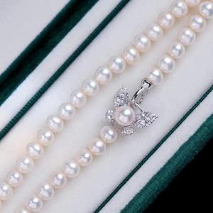 High Quality S925 <b>Silver</b> <b>Necklace</b> with Butterfly Buckle 5.5-6mm Near-Round Clean Flawless Premium <b>Pearl</b> <b>Necklace</b> - Product Image 4