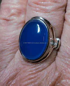 Anillo de plata 925, anillo de banda, anillo azul, anillo hecho a mano, anillo de mujer, anillo Vintage, anillo hermoso, regalo de boda. - Product Image 3