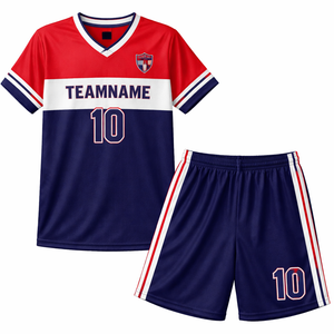 ชุดฟุตบอลสโมสรทีมชาย ไซส์ใหญ่ แห้งเร็ว ระบายอากาศได้ดี ผ้าโพลีเอสเตอร์ 100% สั่งทำได้ ปักชื่อผู้เล่น - Product Image 1