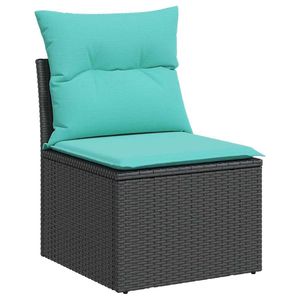 Juego de sofás de jardín de ratán sintético negro de 10 piezas con cojines, colección de muebles de patio - Product Image 6