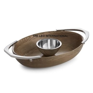Bol à dattes en métal de luxe islamique pour le Ramadan, décoration de table, plat de service arabe pour fruits secs, centre de table pour la maison - Product Image 2