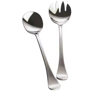 <b>High</b> Quality Metal Salad Server Set Stainless Steel Salad Serving Spoon Fork <b>Kitchen</b> Dining <b>Table</b> Use - Product Image 2