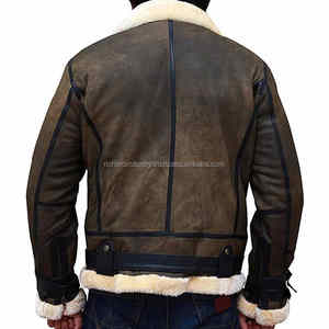 Chaqueta de Motociclista de Cuero con Forro de Borrego para Hombre, Talla Adulto, Nueva Moda, Color y Logotipo Personalizados para Invierno - Product Image 6