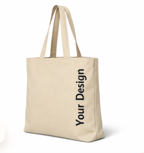 Custom Letter Printed Natural Canvas Tote <b>Bag</b> <b>Medium</b> <b>Size</b> Printed Shopping <b>Bag</b> with Shoulder Handle for Daily Use - Product Image 1