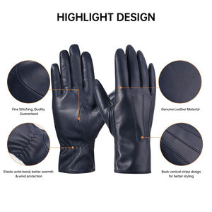 Gants de cyclisme en cuir véritable respirants et compatibles écran tactile, style tendance, haute qualité, vente en gros - Product Image 5