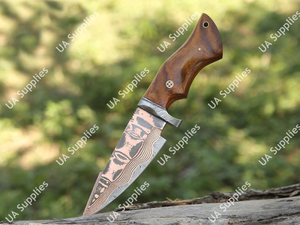 Cuchillo Artesanal de Cobre y Acero de Damasco con Hoja Fija para Caza, Camping y Bushcraft, Profesional, Afilado como una Navaja, OEM/ODM - Product Image 2