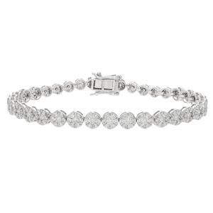 Luxueux 3.93CTW Round Diamond Cluster Tennis Bracelet Élégant Or Déclaration Élégance Bracelets & Bracelets - Product Image 1
