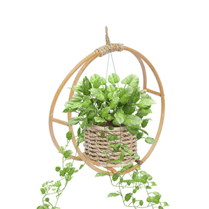 Jardinières en osier tissé panier en bambou naturel fait à la main paniers de jardinières suspendus en rotin pour plantes et fleurs - Product Image 2