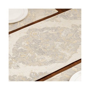 Grey Colour Geometric Embroidered Striped Slip-resistant <b>Waterproof</b> <b>Kitchen</b> Dining Table Coasters Home Decor 45x30cm Table <b>Mats</b> - Product Image 6