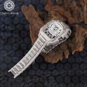 Montre de luxe Charm Jewels en acier inoxydable 40 mm avec cristal saphir, mouvement mécanique analogique, mode masculine, bouton poussoir caché - Product Image 3