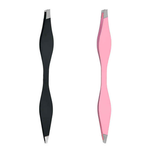 Pince à épiler double embout en acier inoxydable pour sourcils, légère, outil d'extension de cils - Product Image 1