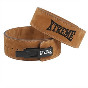 Wholesale Leather Lever <b>Belt</b> <b>Suede</b> Lined Powerlifting Lever <b>Belt</b> Custom Logo Customized Size Steel Lever Buckle Gym Gear - Product Image 1