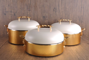 Factory Directly Supply Classic Arabic Metal Casserole With Glass Lid Dinner <b>Table</b> Serving Hot Pot - Product Image 2