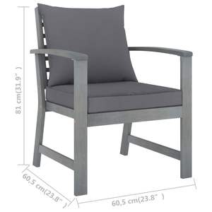 Juego de 2 sillas de jardín gris oscuro - Product Image 6