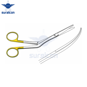 Ciseaux chirurgicaux Heymann 20 cm / 8 pouces courbés à gauche TC Gold, instrument de coupe de précision en acier inoxydable de qualité supérieure - Product Image 5