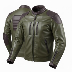 Impact Safety Gear Men's Long <b>Thin</b> Hooded Leather Racing <b>Jacket</b> for Motorbike Biker Protection <b>Waterproof</b> Wholesale Europe - Product Image 4
