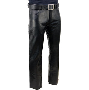Samroz Sports Men's Premium Leather Classic Casual Motorcycle Riding <b>Pants</b> All Seasons Black Customizable Design Seamless Fusing - Product Image 6