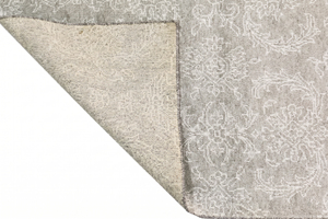 Tapis d'intérieur personnalisé en laine écologique, antidérapant, tufté à la main, ton sur ton taupe ivoire, motif floral, pour hôtel, villa, salon - Product Image 5