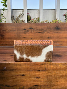 กระเป๋าคลัทช์หนังทำมือสำหรับผู้หญิงสไตล์ตะวันตกดีไซน์ผมแบบหนังขนสัตว์กระเป๋าเงินที่มีเอกลักษณ์ - Product Image 4