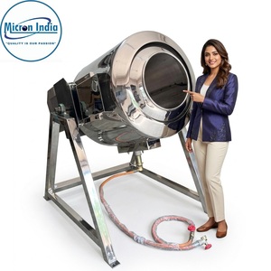 Stainless Steel <b>Automatic</b> LPG Rotary Roaster <b>Machine</b> Glass Paper Foil Plastic Bottles Peanut Cashew <b>Coffee</b> Seed Roasting Food - Product Image 1