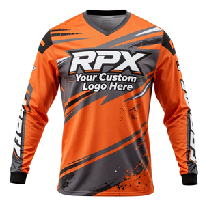 Jersey de Motocross Naranja Personalizado con Logotipo, Sublimado, de Secado Rápido, en Poliéster, para Adultos - Product Image 3