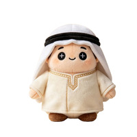 Poupée en peluche personnalisée avec des caractères arabes traditionnels, détails brodés à la main, poupée rembourrée, décoration mignonne, peluches pour offrir en cadeau pour l'Aïd