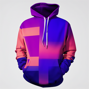 Sweat-shirt à capuche unisexe 100% coton tricoté dégradé de couleurs, décontracté, streetwear d'hiver, coupe oversize, respirant, doublé, style hip-hop - Product Image 4