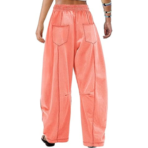Women High Quality Cargo Sweatpants Wide Leg Pants High Waist <b>Drawstring</b> Casual Loose Fit Streetwear - Product Image 5