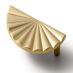 Champagne Bronze Cabinet <b>Pulls</b>,Accessible Luxury Alloy <b>Drawer</b> <b>Pulls</b> Fan Shape Cabinet Knob Brass Contemporary Furniture Handle - Product Image 1