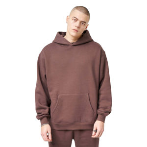 Sweat à capuche marron pour homme, haute qualité, 450 GSM, lourd, 100% coton, coupe oversize, en molleton bouclette, style streetwear, fabricant - Product Image 1