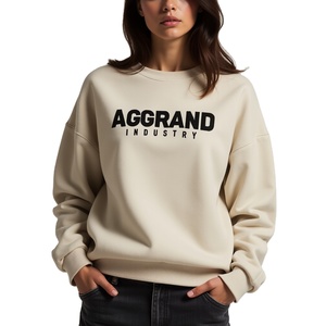 สเวตเชิ้ตคอกลมของผู้หญิงเสื้อสเวตเตอร์แบบสวมหัวเปิดไหล่ตกโลโก้แบบกำหนดเองสไตล์ใหม่ - Product Image 3