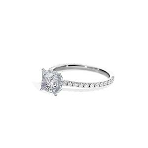 Princess Cut Diamond Engagement Ring Pave Setting Prong floral Women's Fine Jewelry IGI Certified - Product Image 4