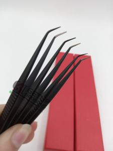 Professionnel nouveau Plasma noir 45 degrés mince fibre droite Nano pointe en acier inoxydable Extension de cils pince à épiler Instrument de beauté - Product Image 6