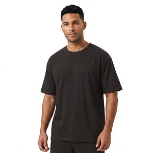 เสื้อยืดแขนสั้นสีดำสำหรับผู้ชาย ผ้าฝ้าย 100% คอกลม ทรงปกติ สวมใส่สบาย ผ้าเจอร์ซีย์ถัก สีพื้น - Product Image 5