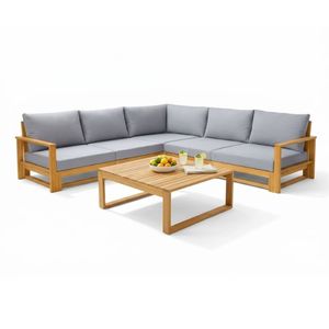 Fábrica de muebles de exterior Thinh Phu, conjunto de sofás de jardín (6 piezas) de madera de acacia con cojín, muebles de exterior fabricados en Vietnam. - Product Image 6