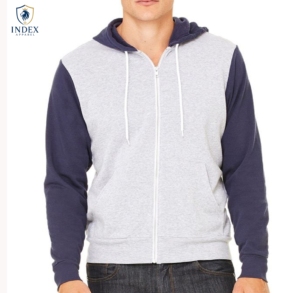 Sudadera con Capucha para Hombre Index Apparel, Diseño Color Block, Manga Raglán, Cierre Frontal con Cremallera, Estilo Casual, Felpa Francesa, Corte Regular, Otoño - Product Image 1