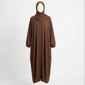 Túnicas Islámicas Musulmanas Hechas a Medida, Abaya con Color Personalizado, para Adultos, de Poliéster Sedoso, Cuello en V, Largo hasta el Tobillo, Ligeras y Modestas - Product Image 1