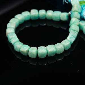 Cuentas de Amazonita Natural en Forma de Caja de 6-9mm, Hilo de Cuentas Sueltas de Amazonita para Fabricación de Joyas, Diseño de Pulseras, Venta al por Mayor a Granel - Product Image 2