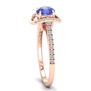 Anillo Infinito de Tanzanita con Corte Redondo de 0.84Ct y Oro de 14K, Precio al por Mayor REYES, para Mujer, Certificado IGI, Joyería Fina con Diamantes - Product Image 3