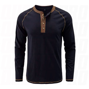 New <b>Men's</b> <b>Henley</b> Collar Short <b>Sleeve</b> T-Shirt 100% Cotton Solid Color Regular Fit High Street Style Casual Daily Wear Breathable - Product Image 1