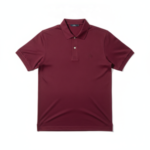Polo de Manga Corta para Hombre, Color Granate, Algodón Piqué, Logotipo Bordado, Corte Casual, Largo Regular - Product Image 6