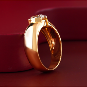 Bague solitaire pour homme en diamant de laboratoire 2,05 carats, or jaune massif 14 carats, VVS-VS DEF, alliance à sertissage griffe, matériau or blanc - Product Image 3