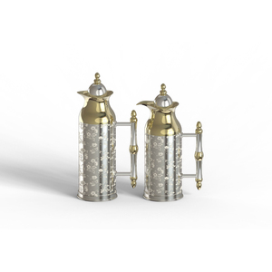 Gourde isotherme en acier inoxydable Glam avec motif floral et poignée en bois, idéale pour la cuisine et la table - Product Image 6