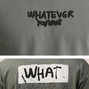 T-shirt gris à manches courtes et col rond pour homme, coupe classique, 100 % coton tricoté, style hip-hop, anti-boulochage, anti-rétrécissement, anti-plis, effet soyeux - Product Image 3