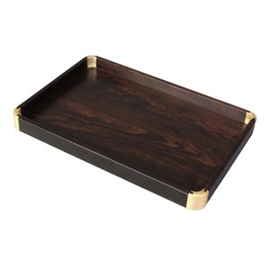 Plateau de service en bois de Sheesham avec incrustation en cuivre |   Marqueterie artisanale |   Vente en gros - Product Image 3