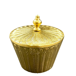 Vintage Brass Spiral Fluted Jewelry Box <b>Decorative</b> Metal Trinket Box with Pineapple Finial Handmade <b>Kitchen</b> Storage Box - Product Image 5